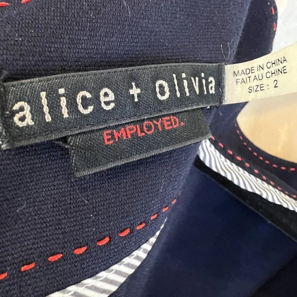 Alice + Olivia Employed Navy Blue Peplum Dress $264 - Picture 11 of 13